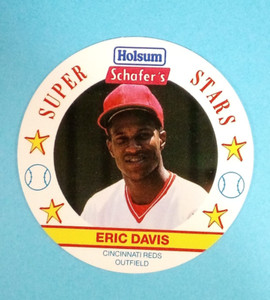 1989 Holsum Schafer's Bakeries Super Stars Discs Eric Davis Cincinnati Reds #7 ⚾