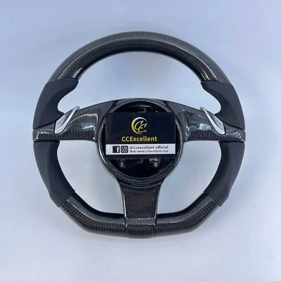 Volante de fibra de carbono personalizado para Porsche Cayenne Cayman Panamera 2011-2016 Foto 1 de 4
