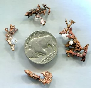 White Pine Copper Mine Native Copper 4 Micro Specimens 3 grams total See Scans - Picture 1 of 3