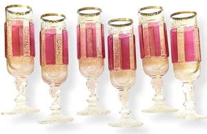 Mosher Cabujón Esmalte Dorado Desplazamiento Panel Corte Elevado Vástago Corte Transparente Flautas - Imagen 1 de 7