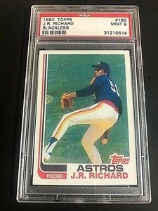 J.R. Richard 1982 Topps Blackless Card #190 PSA 9 MINT Astros POP 1 None Higher!
