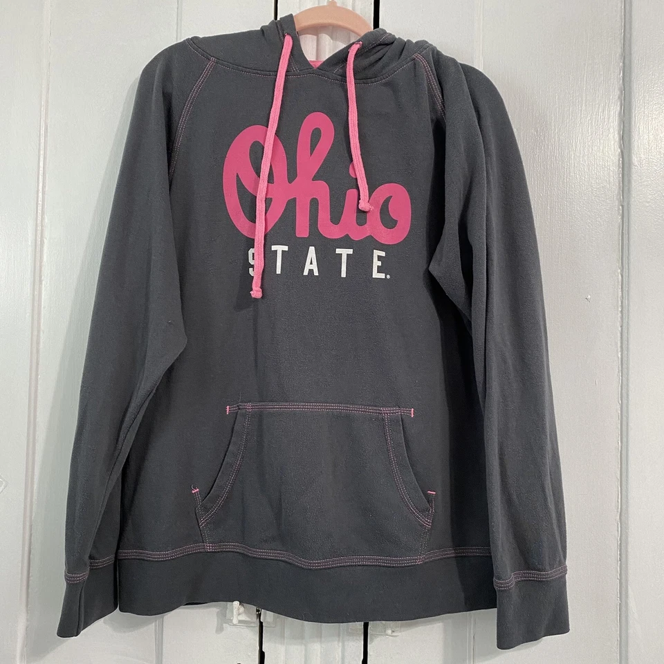 Sudadera con Capucha J America Para Mujer De Colección Ohio State Talla Grande Rosa Y Gris Y2K Foto 1 de 4