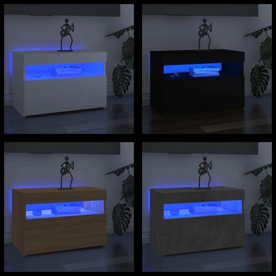 Mueble TV Soporte Moderno Medios Entretenimiento Televisión RGB Luz LED Unidad de Madera Foto 1 de 1