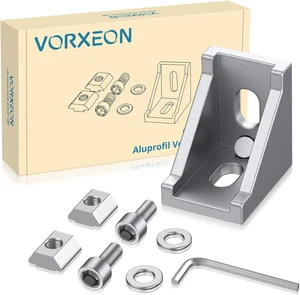 8x Befestigungsmaterial Winkel Eckwinkel für 2020 Nut 6 M5 Aluprofil Befestigung - Bild 1 von 16