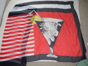 Vintage Italian Sparkly Sheer Drink Scarf / Flag / Tapestry / Decor Cute Summery - Picture 1 of 5