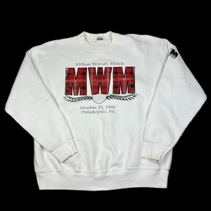 Sudadera Vintage Años 90 Millón Mujer Marcha Cuello Redondo 1997 Philadelphia PA - Imagen 1 de 9