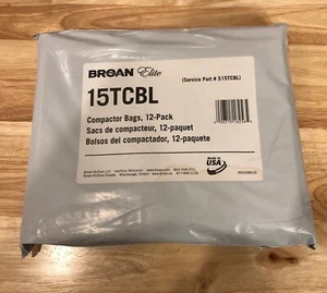 BROAN Elite Heavy Duty Trash Compactor Bags (12-Pack) 15TCBL NEW SEALED - Picture 1 of 2