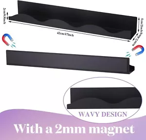 2 Pcs Magnetic Book Shelf for Whiteboard Metal Wave Design Floating Book Shelf - Picture 1 of 7