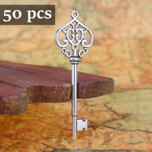 50 un. Dijes antiguos de plata steampunk esqueleto grande de Santa Keys hágalo usted mismo - Imagen 1 de 7