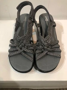 J-41 Adventure On Marco Silver/Pewter Open Toe Sling Back Women's Sandals Sz 9.5 - Picture 1 of 6