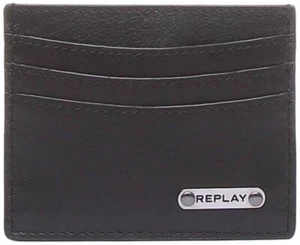 Replay Card Case With Metal Mens Wallet In Black UK One Size - Picture 1 of 4