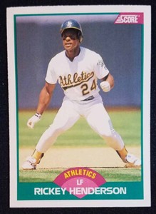 1989 Score Rookie & Traded #50T Rickey Henderson Oakland A's (HOF) NM-MINT++