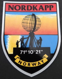 Souvenir-Aufkleber Nordkapp Nordkap Norge Mittsommer Norwegen Oldtimer WoMo - Bild 1 von 1