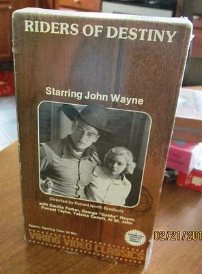 Riders Of Destiny VHS John Wayne Cecillia Parker Gabby Hayes Forrest Taylor - Image 1 of 4