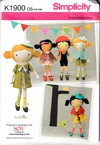 SIMPLICITY DOLL & CLOTHES SEWING PATTERN 18INS ( 45.5CM) DOLL & CLOTHE UNCUT - Picture 1 of 1