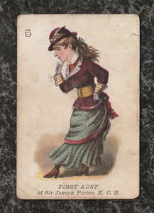 Tarjeta de juego victoriana HMS Pinafore 1879 #5 primera tía McLoughlin Bros 4,25 x 3 - Imagen 1 de 4