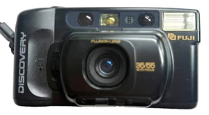 FUJI DISCOVERY 160 TELE 35/55 35mm POINT AND SHOOT AUTO FOCUS FILM CAMERA & CASE - Picture 1 of 7