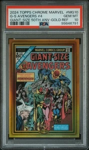 2024 Topps Chrome Marvel #MG10 Giant Size Avengers 50th Anv #4 Gold /50 PSA 10 - Picture 1 of 2