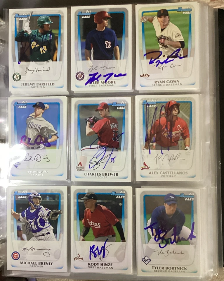 2011 BOWMAN PROSPECTS SIGNED AUTOGRAPHED ROOKIE BASEBALL CARDS - Image 1 of 4