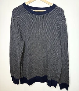J. Crew Merino Wool Sweater Mens M Blue Birdseye Crew Neck Pullover Cabin Preppy - Picture 1 of 5