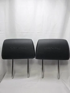 15-20 GM SUV OEM Denali Black Leather Front Seat Headrests Head Rest Lot Of 2 - Bild 1 von 20