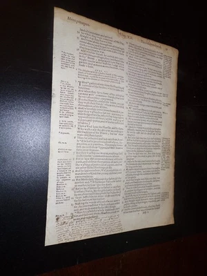 1562 Geneva-Bible Folio Leaf-Gospel of Mark Chapters 6-8/Miracle of the 7 Loaves - Image 1 of 3