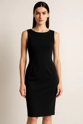 Розовый Tartan черный без рукавов платье-футляр размер 6 назад молнии классический эластичной крой - Изображение 1 из 4