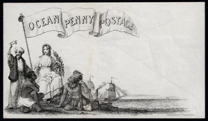 1850c League of Universal Brotherhood Ocean Penny Post State 1b Fine unbenutzt - Bild 1 von 2