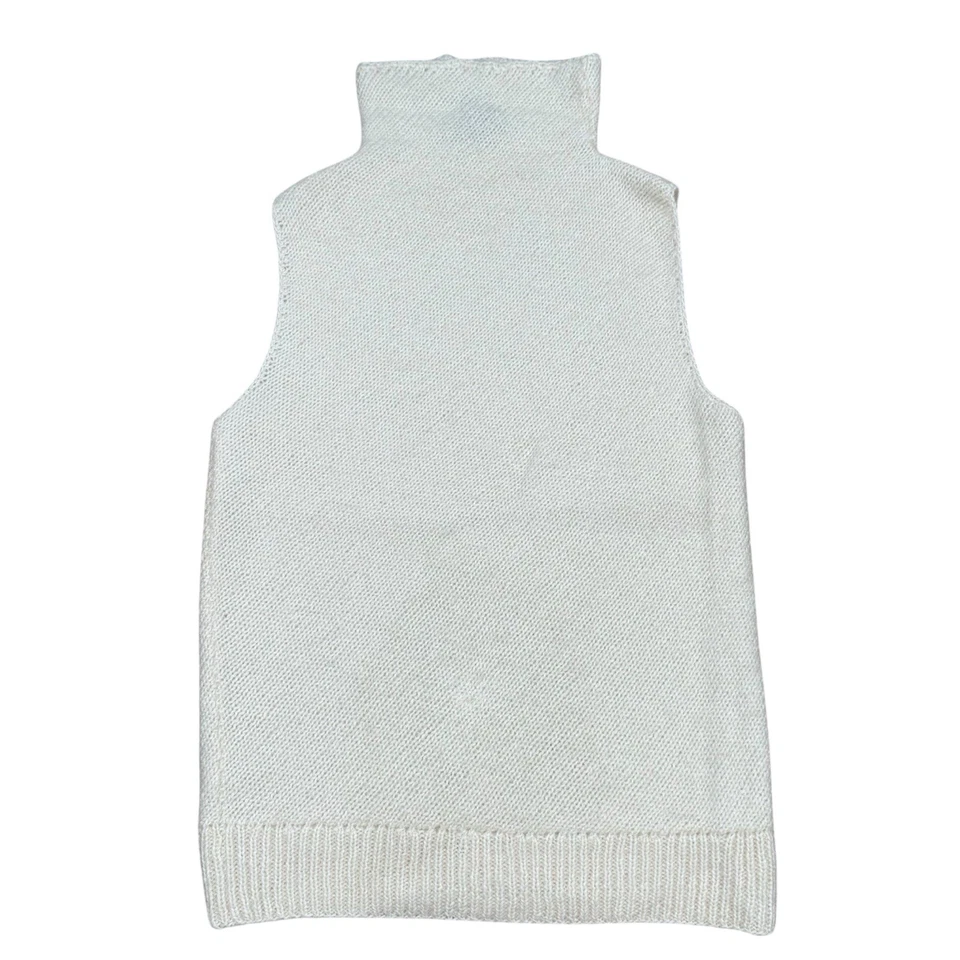 Donna Karan Signature Womens L High Neck Sleeveless Sweater Vest Cashmere Blend - Image 1 of 4