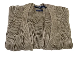 Vintage Polo Ralph Lauren Fischer Strickjacke XL Leinenmischung V-Ausschnitt Hongkong - Bild 1 von 10