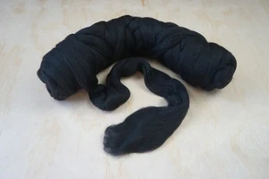 Corriedale Wool Tops roving Black, DHG, 50g, needle and wet felting, spinning - Picture 1 of 6