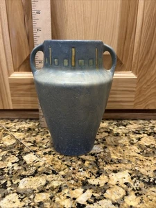 Roseville Art Deco Pottery Blue WINDSOR Ceramic Flower Vase - Picture 1 of 7
