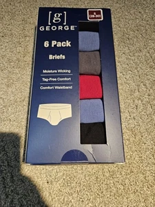 George 6 Pack Briefs, Men's Size S (28-30) Multi colors - Picture 1 of 3