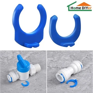 1/4", 3/8" Blue Locking Collet Clip RO Reverse Osmosis Filter Push Fittings - Picture 1 of 7