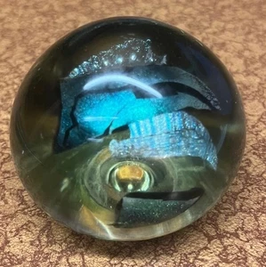 Schöner dichroitischer Vintage John Gilmor Kunstglas Briefbeschwerer - Bild 1 von 6