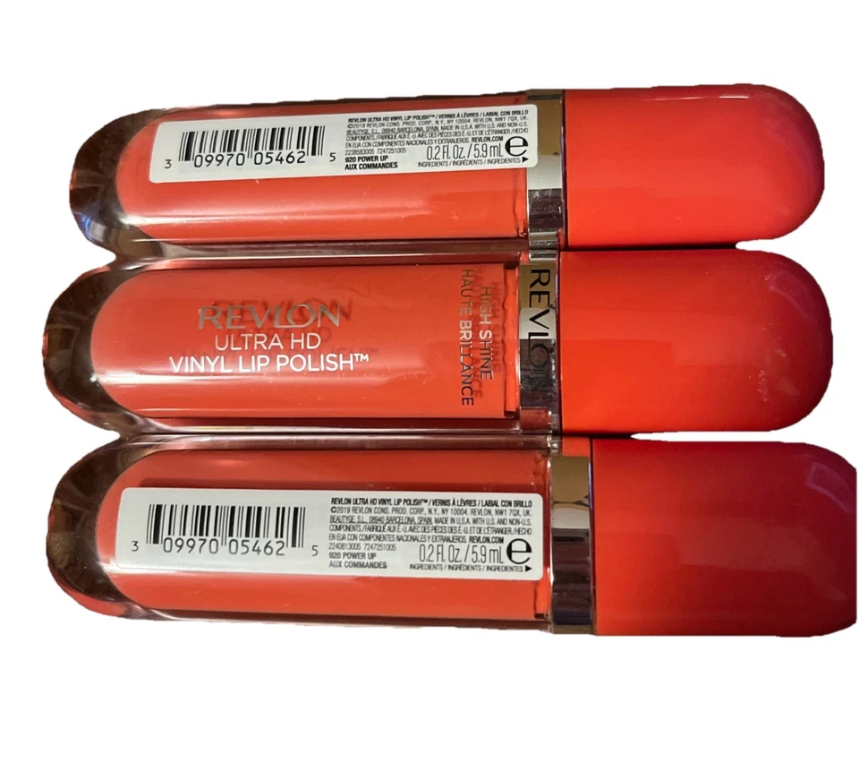 Lot of 3 Revlon Ultra HD Vinyl Lip Polish - 920 Power Up - New - Image 1 of 1