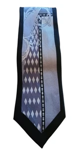 Vintage Palatina Gray & Black Abstract 100% Silk Tie - Picture 1 of 6