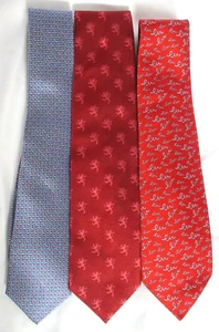 Grand Duche de Luxembourg Trio Mens Silk Ties Red Blue EU 2005 EUC - Picture 1 of 8