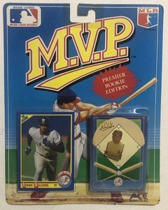 New 1990 MLB Baseball MVP Bernie Williams RC Card & Pin Set *NIP* Yankees - Picture 1 of 2