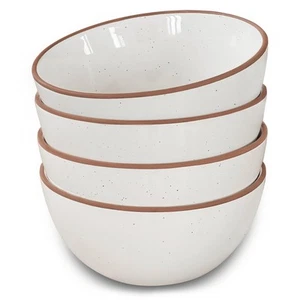 Ceramic Bowls For Kitchen, 28oz - Bowl Set of 4 - For Cereal, Salad, Pasta, S... - Picture 1 of 8