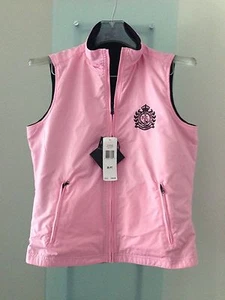 LAUREN PINK ~ Black/Pink Reversible Vest 100% Polyester Size PP Retail $139 NWT - Picture 1 of 7