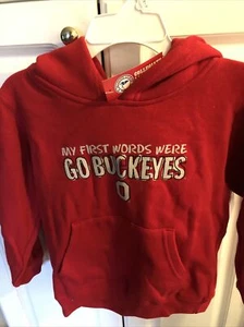 NCAA Ohio State OSU Buckeyes My First Words Kids 5/6 Hooded Sweatshirt - NEW!  - Picture 1 of 6