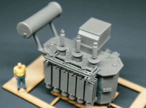 HO Scale Diorama Three-phase Oil Immersed Transformer Railway Scene Model Props - Picture 1 of 17