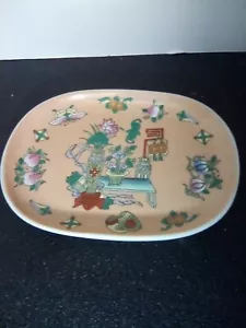 CHINESE BOWL PLATE HAND PAINTED CHINA FOR THE ADOLPHUS BUTTERFLY HOTEL VINTAGE - Picture 1 of 5