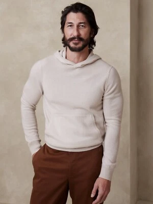 Nuevo suéter con capucha de cachemir Banana Republic crema talla mediana $190 nuevo con etiquetas 502267 Foto 1 de 3