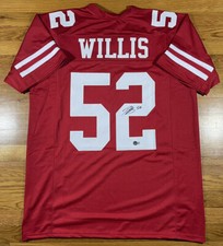 49ERS PATRICK WILLIS SIGNED PRO STYLE RED JERSEY BAS BECKETT WITNESS COA 49ERS PATRICK WILLIS SIGNED PRO STYLE RED JERSEY BAS BECKETT WITNESS COA
