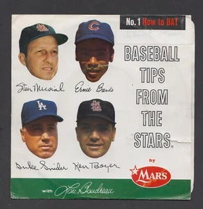 Punte da baseball MARS Record 1962 45 giri dalle stelle: Ernie Banks Snider Musial - Foto 1 di 4