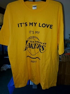 NWOT LOS ANGELES LAKERS TSHIRT IT'S MY LOVE IT'S MY LOS ANGELES LAKERS sz XL - Picture 1 of 2