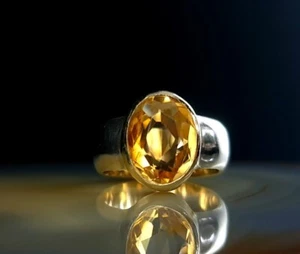 Ring Silber 925 Citrin Gold - leuchtend & wertig  18 mm - Bild 1 von 8