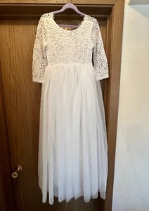 2Bunnies Little Girl Fancy Flower Girl Dress Size 9/10 - Picture 1 of 10